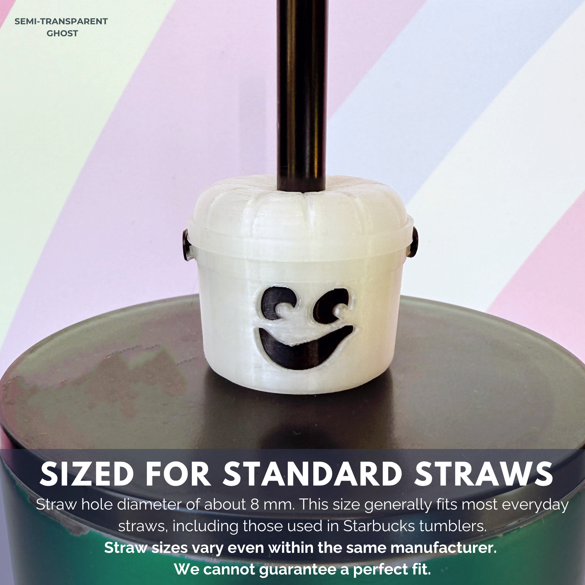 Halloween Bucket Straw Toppers – Sized for STANDARD Straws