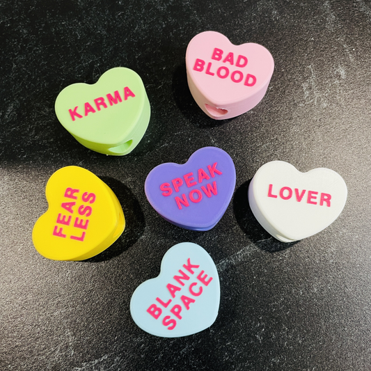 Conversation Heart Straw Toppers-Taylors Version