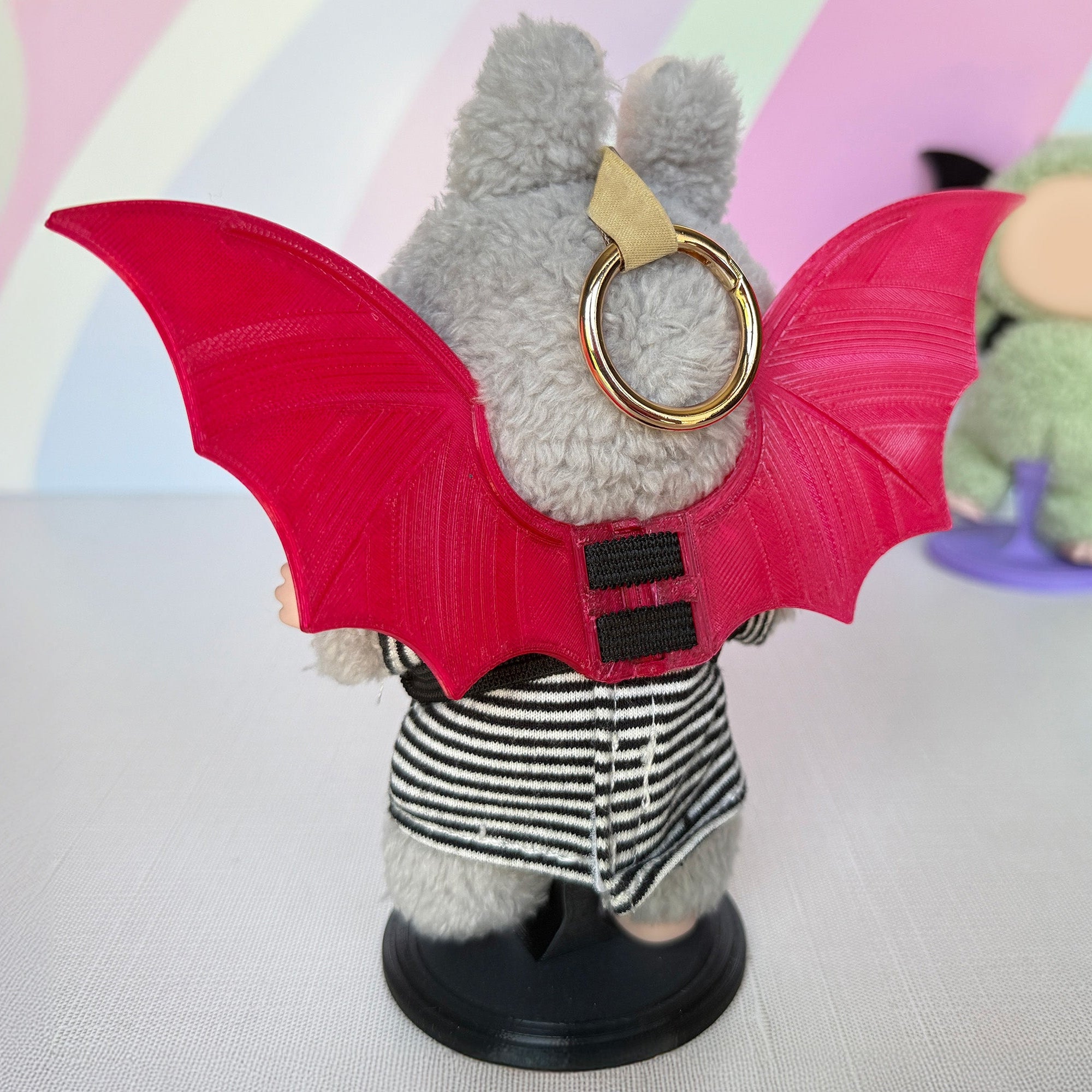 Hinged Bat Wings - Adjustable Halloween Accessory for 17 cm Mini Plush Figures