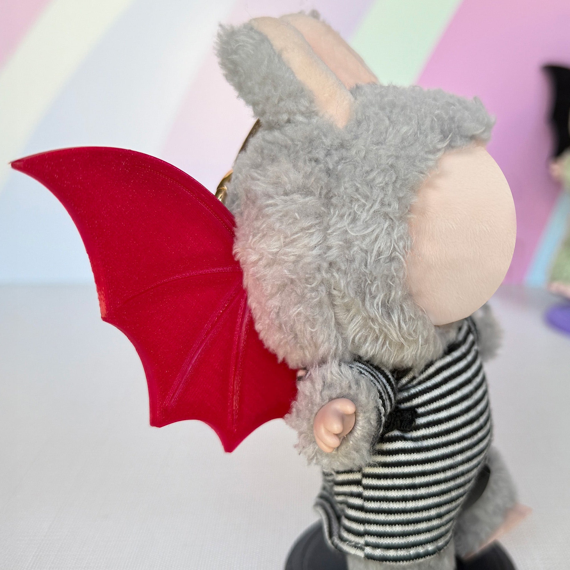 Hinged Bat Wings - Adjustable Halloween Accessory for 17 cm Mini Plush Figures
