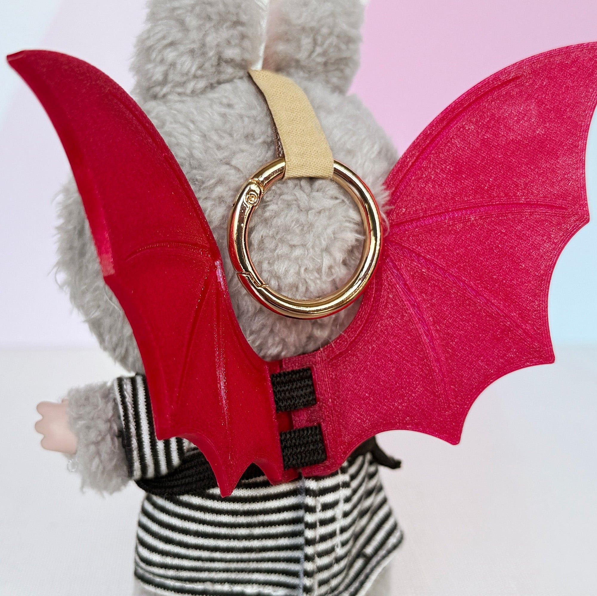Hinged Bat Wings - Adjustable Halloween Accessory for 17 cm Mini Plush Figures