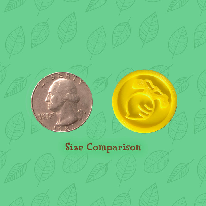3D printed turnip coin with quarter for size comparison