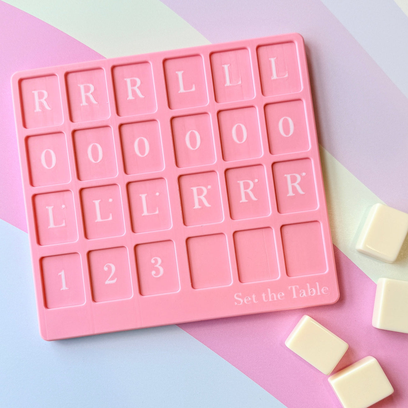 Custom Mahjong accessories from Necessary Design including a practice board, line readers, and Mahj Luck coins