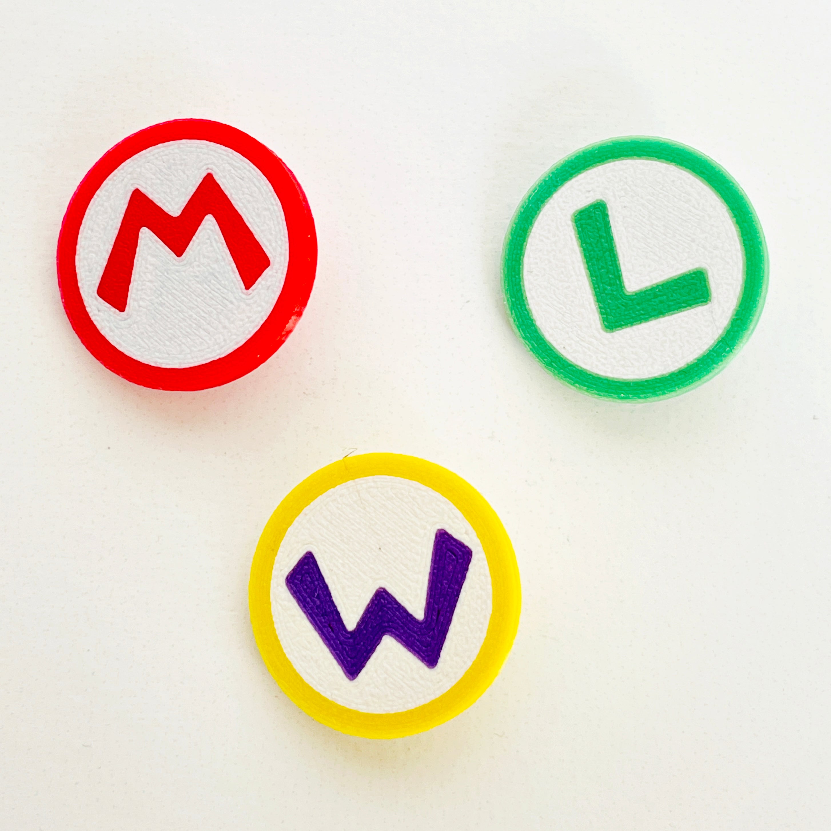 Mario Luigi Wario Letter Buttons for Sewing Projects
