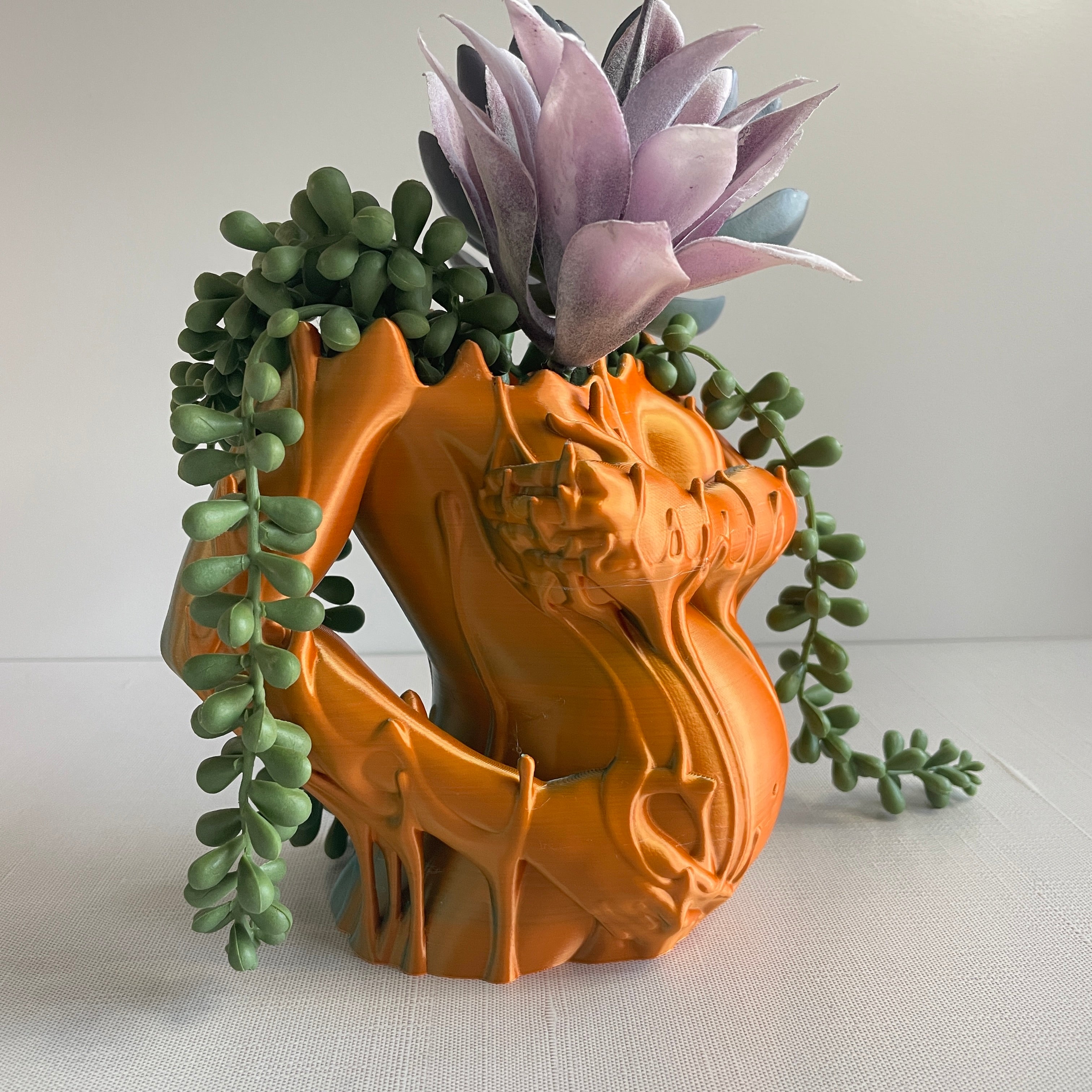 Fertility Goddess Succulent Planter. Melted Woman Plant Gift.