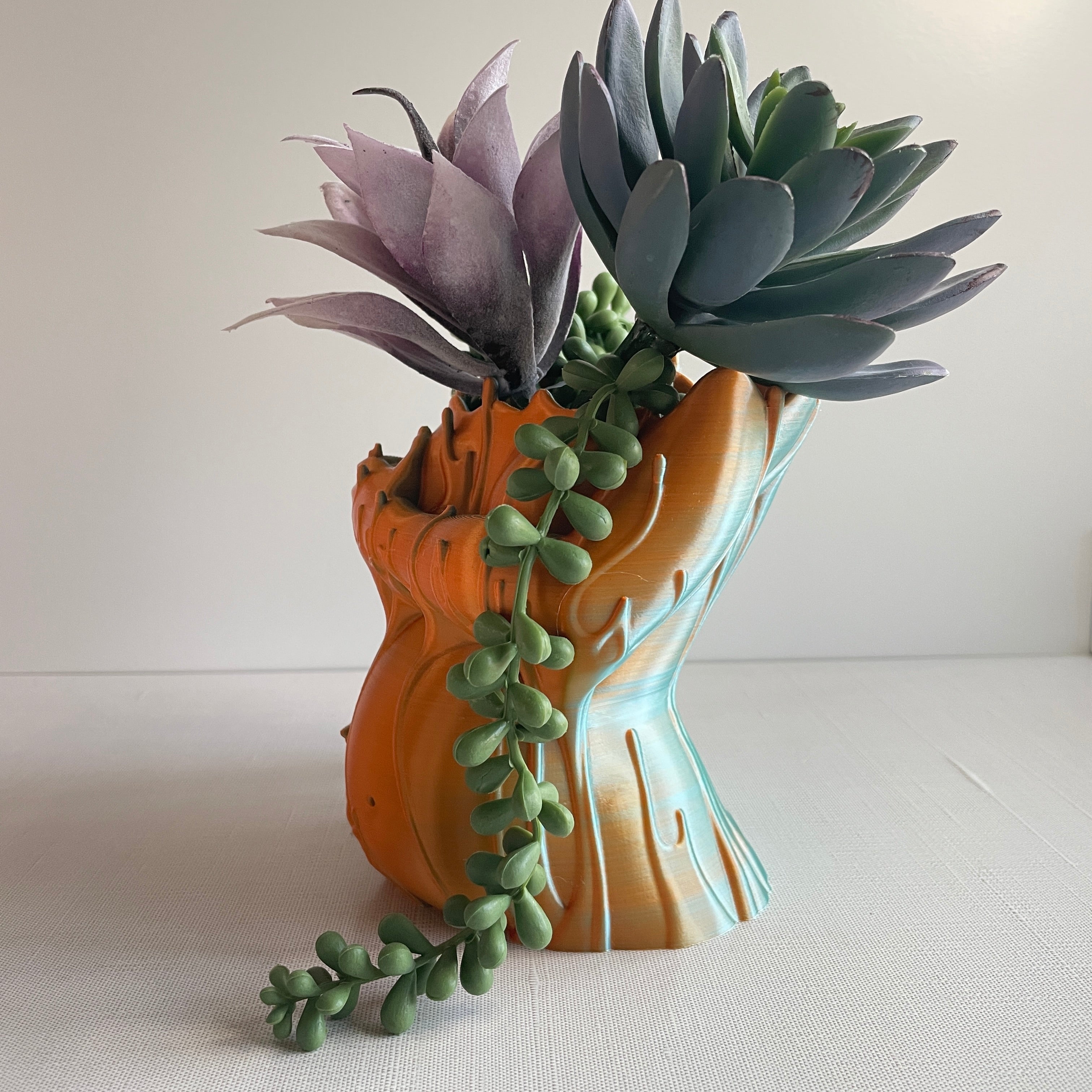Fertility Goddess Succulent Planter. Melted Woman Plant Gift.