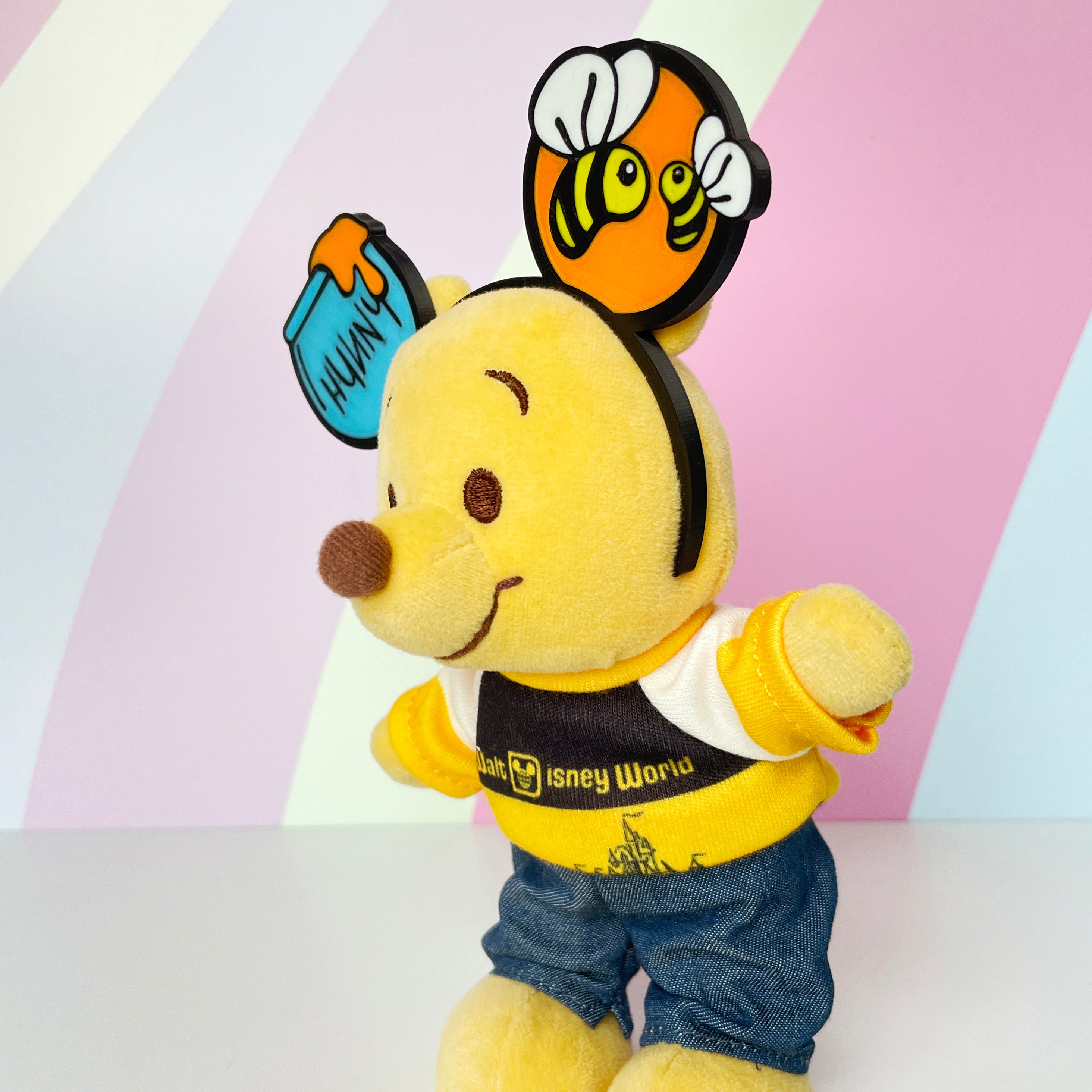 Pooh Themed Mouse Ears for NuiMO & Labubu Plush