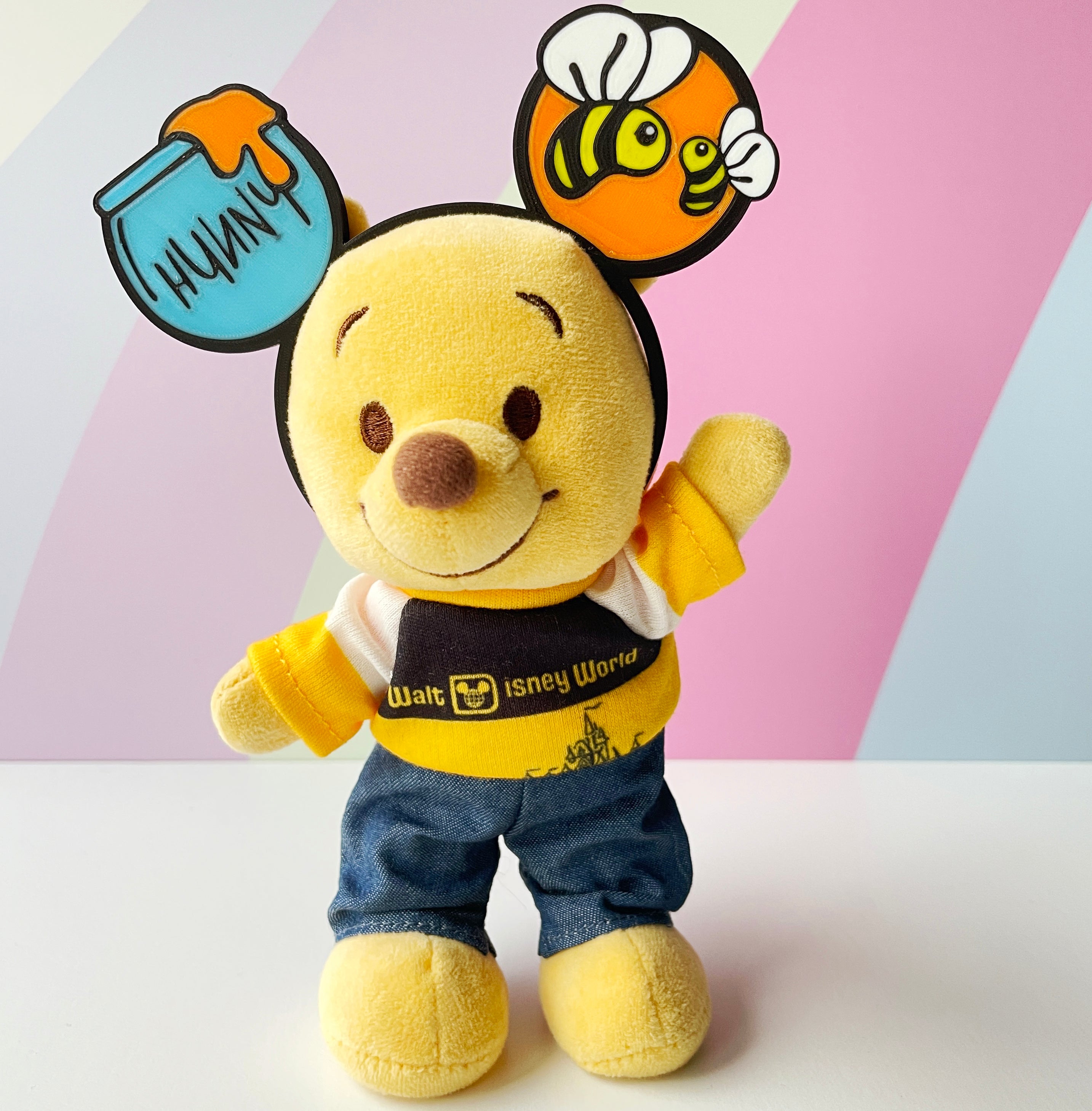 Pooh Themed Mouse Ears for NuiMO & Labubu Plush