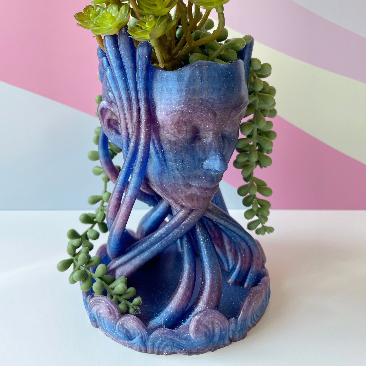 Vine Girl Goddess Planter Pot with Tray