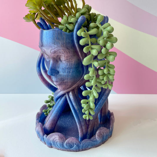 Vine Girl Goddess Planter Pot with Tray