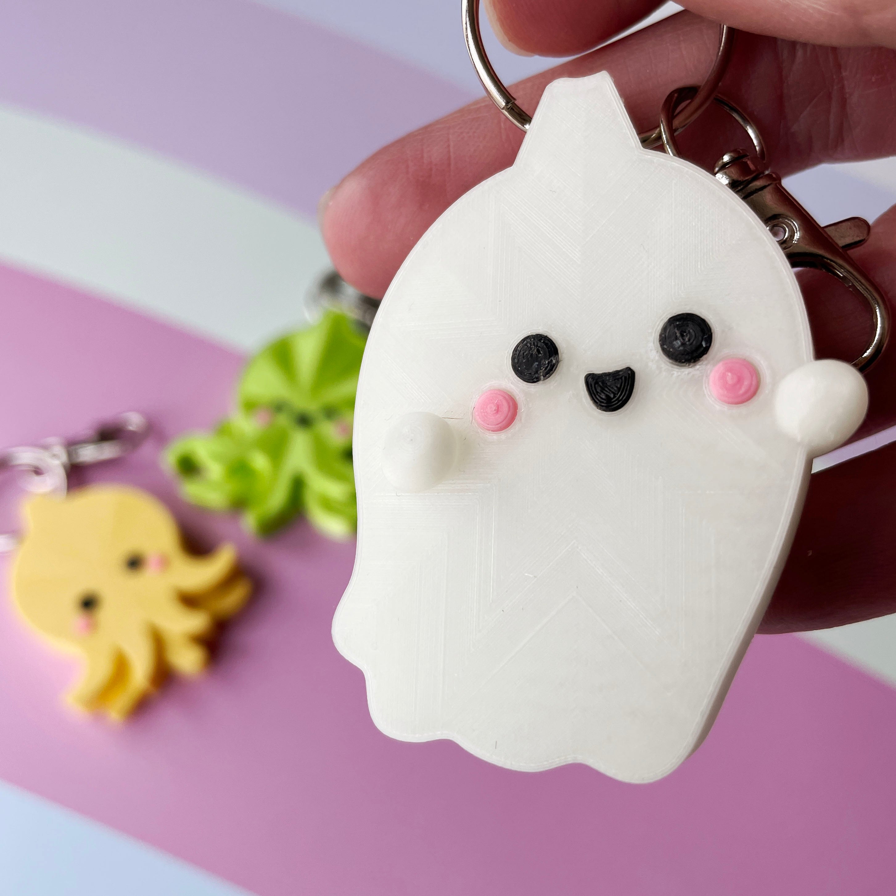 Kawaii Ghost, Cthulhu, & Octopus Keychains