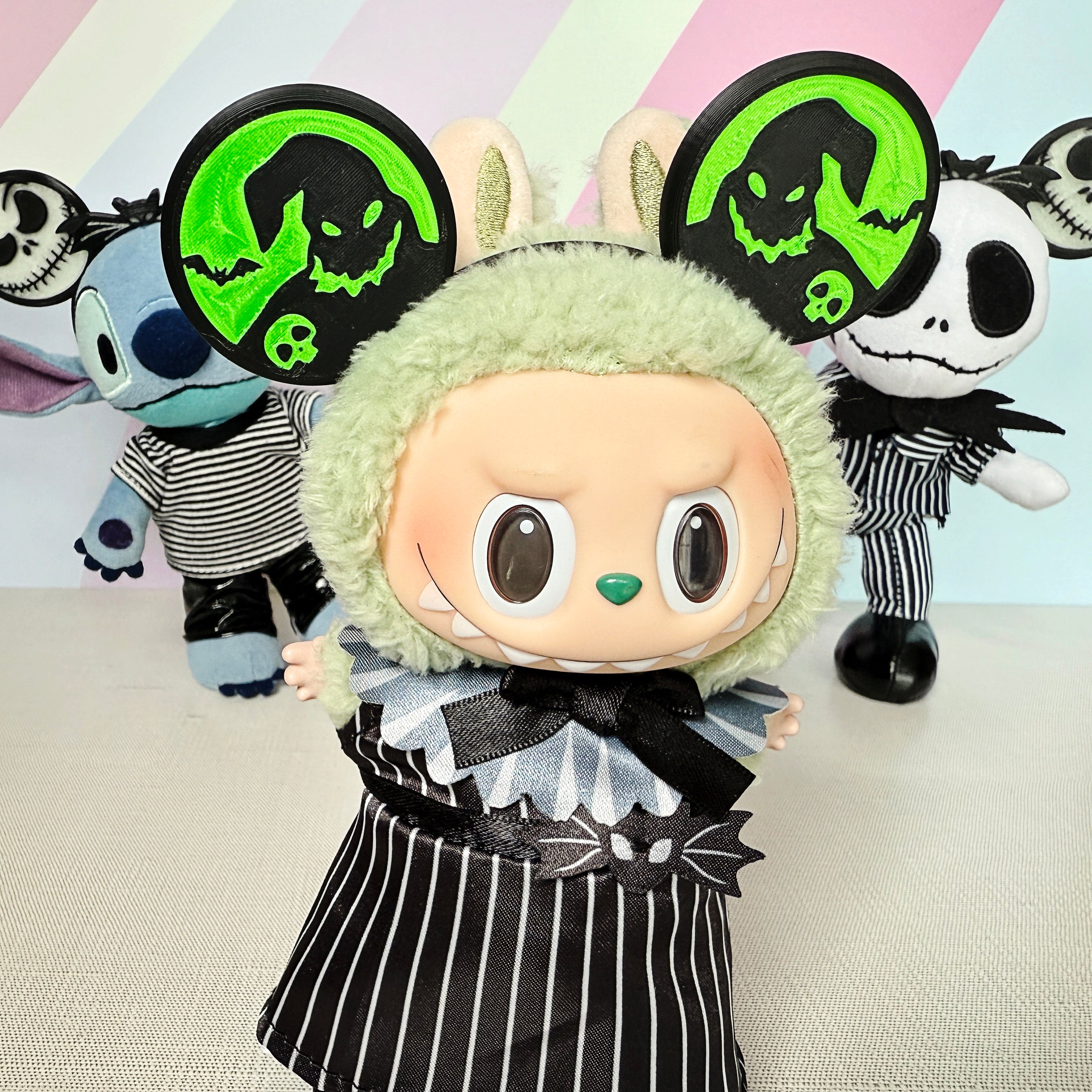 Nightmare Before Christmas Themed Ears for NuiMO & Labubu Plush