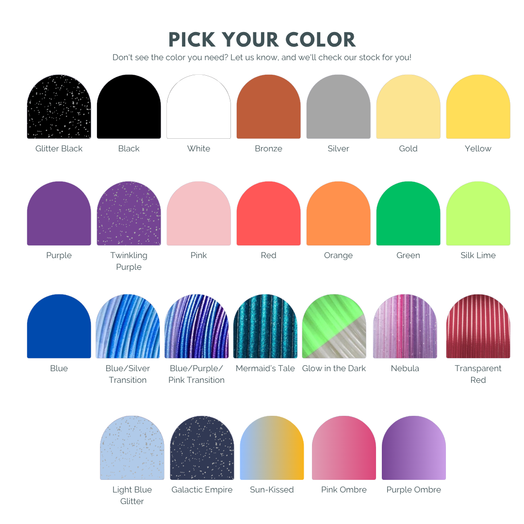 Color swatch chart with various colors for selection.