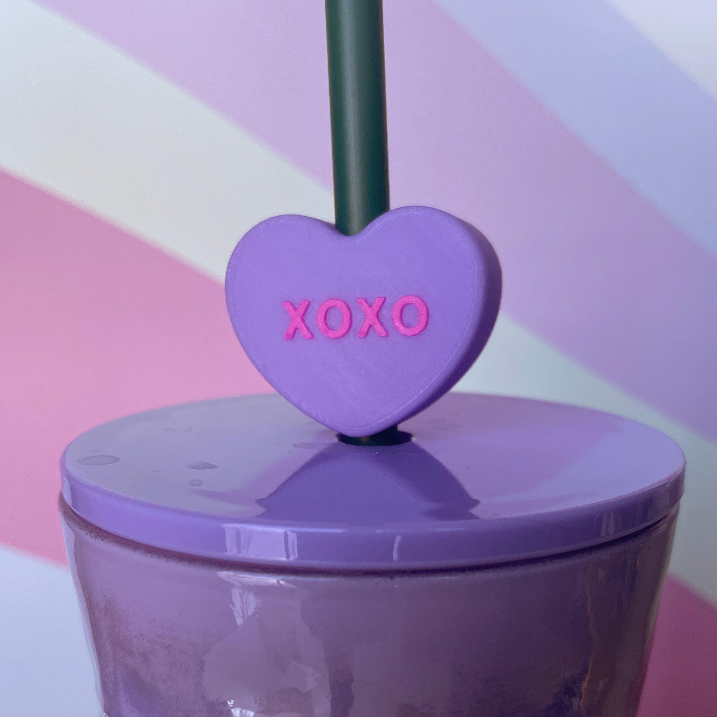 Conversation Heart Straw Toppers