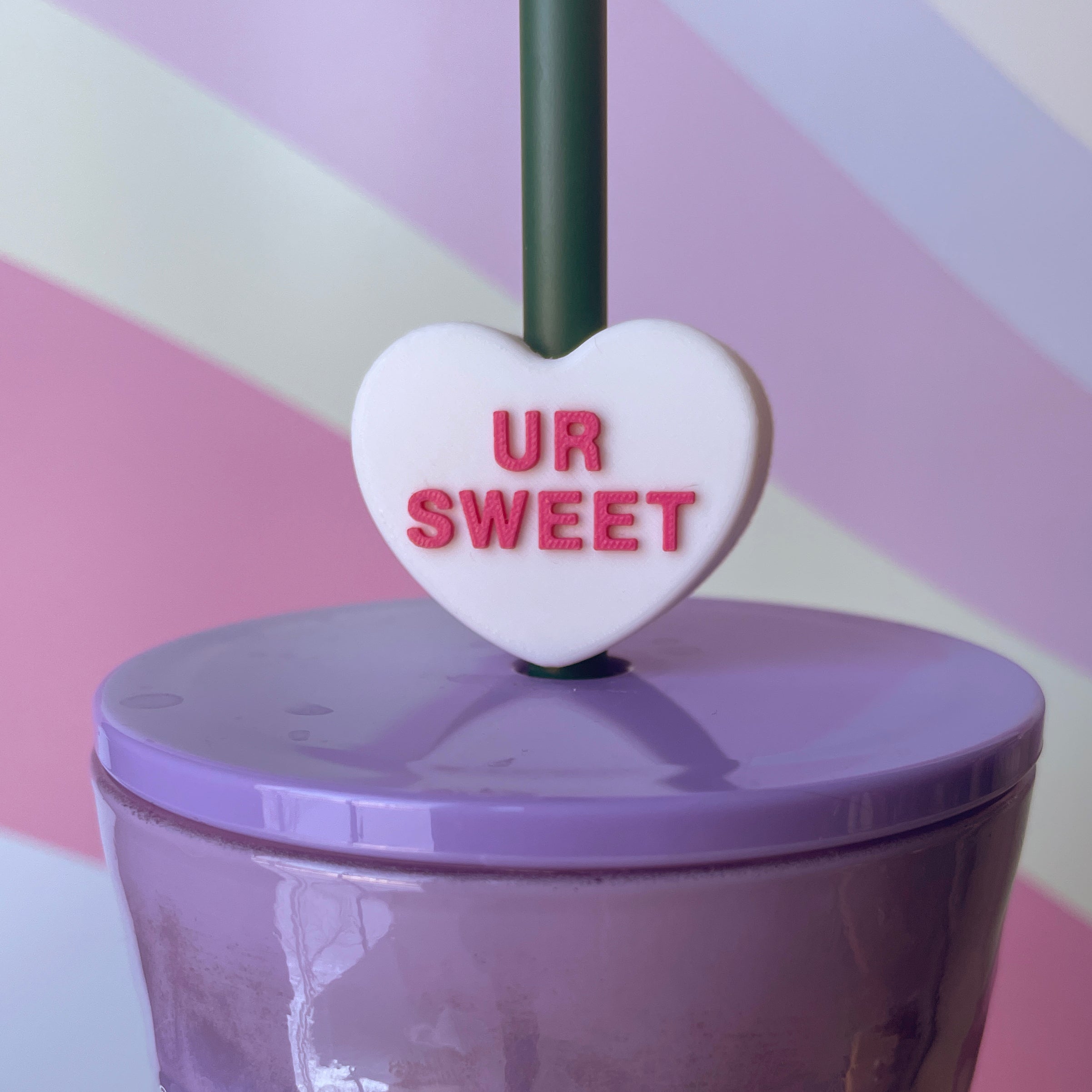 Conversation Heart Straw Toppers