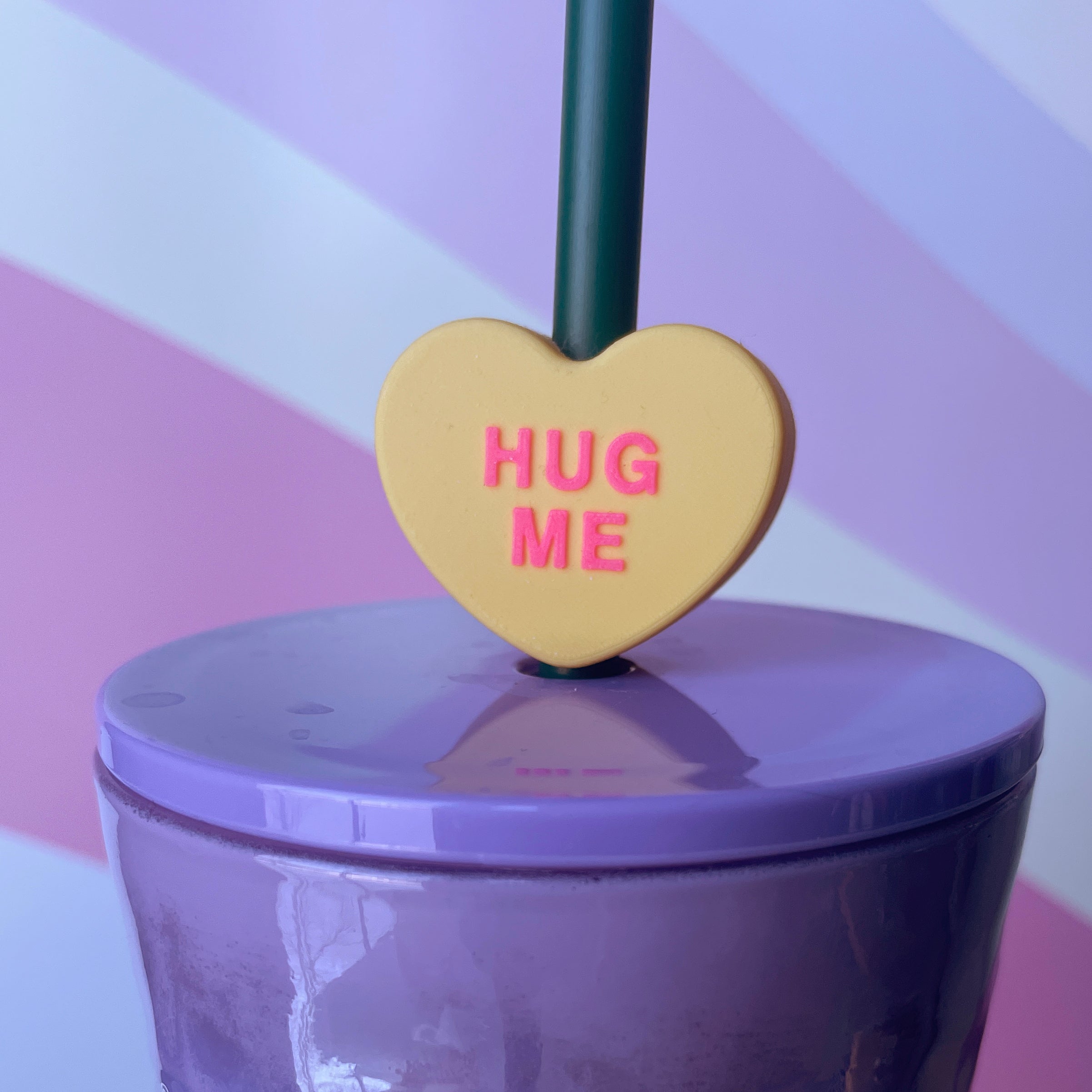Conversation Heart Straw Toppers