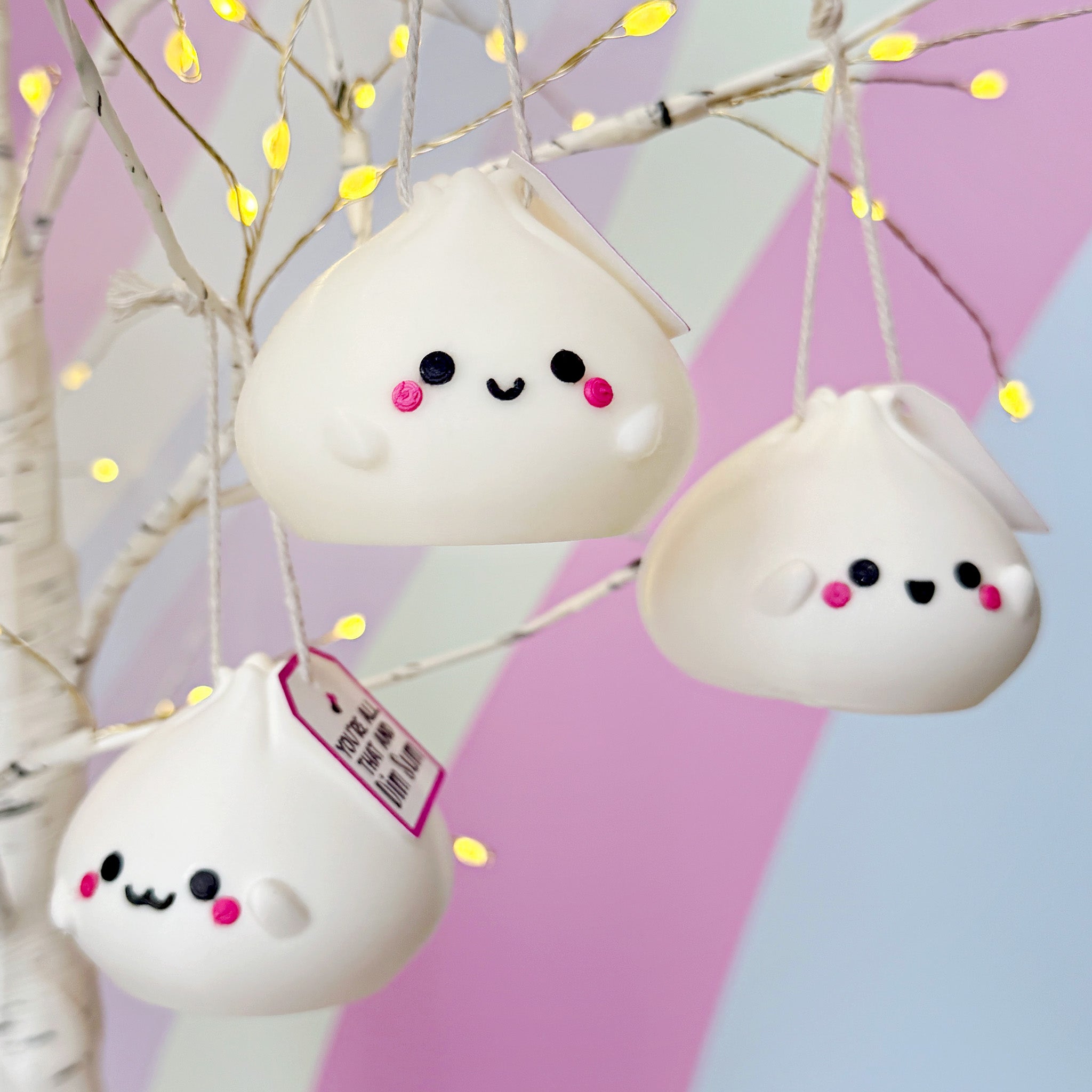 Kawaii Dim Sum Ornaments – Cute Dumpling Decor & Valentine Gift Option