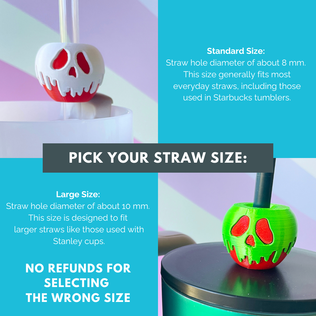 Poison Red Apple Straw Topper – Pick your Color