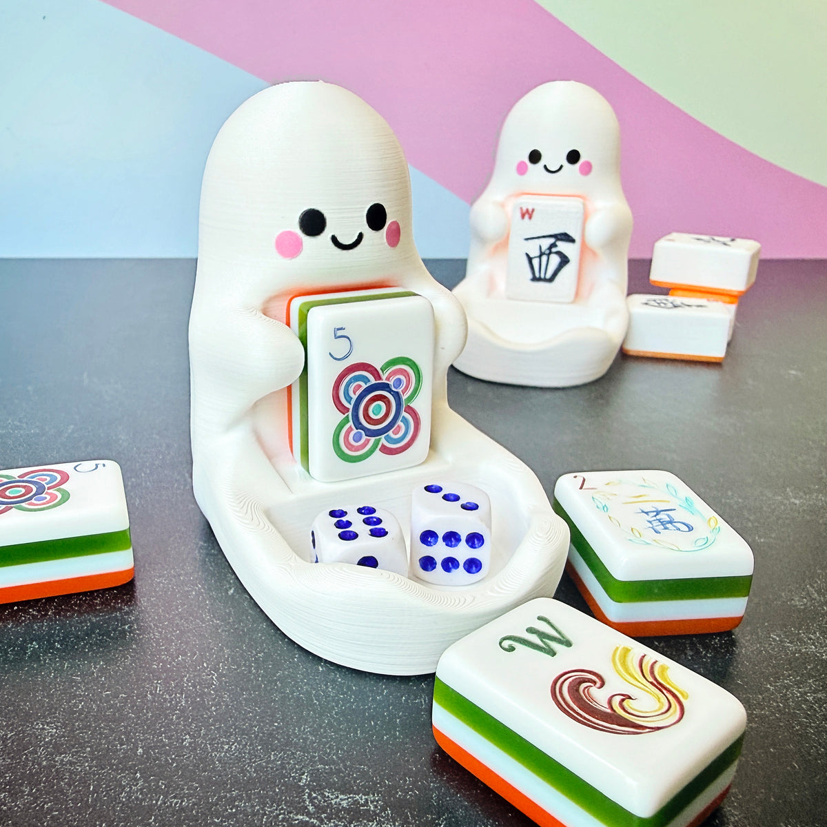 Ghost Dice Dish with Removable Tile