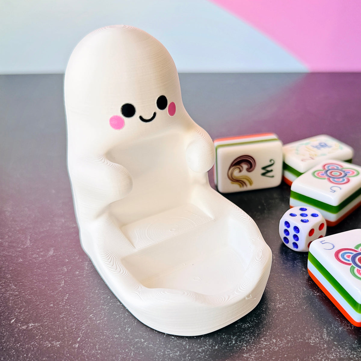 Ghost Dice Dish with Removable Tile