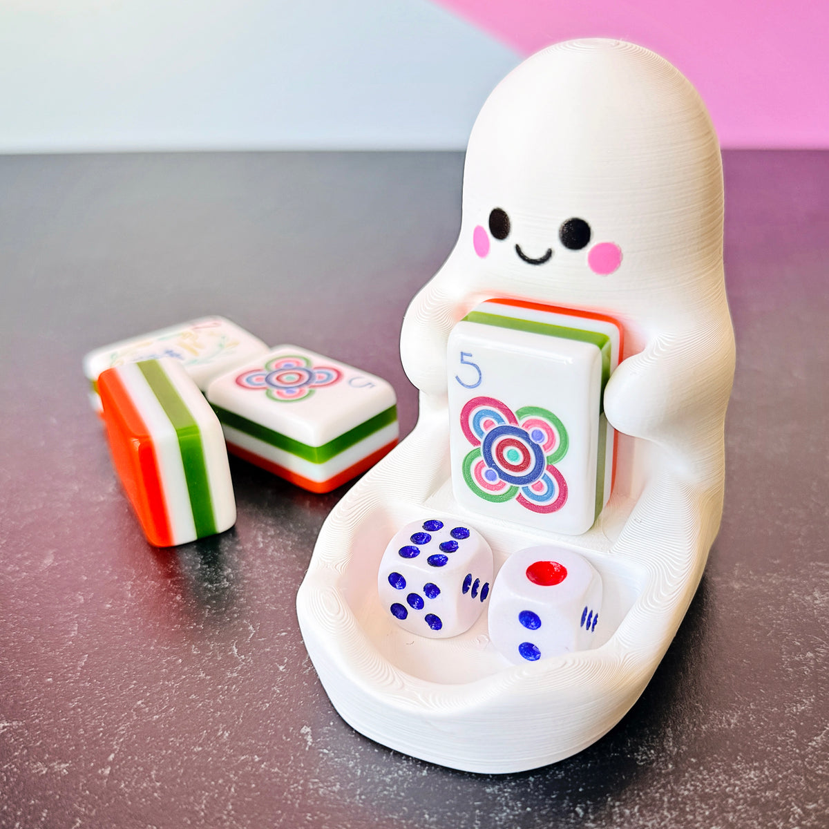 Ghost Dice Dish with Removable Tile