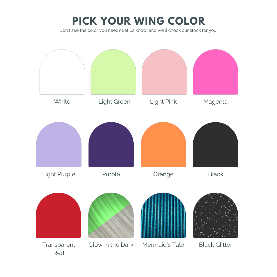 Mini doll cosplay bat wings available in multiple colors — Halloween accessory.