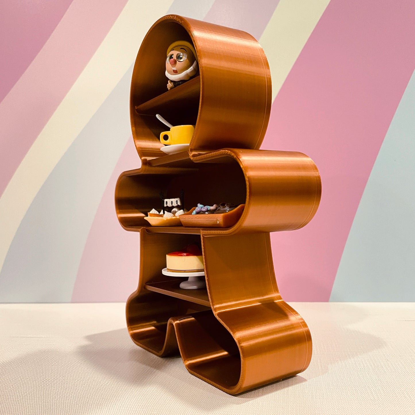 Gingerbread Cookie Cutter-Style Bookshelf – 5 Shelves for Minis!