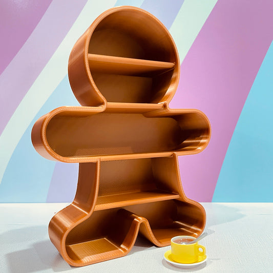 Gingerbread Cookie Cutter-Style Bookshelf – 5 Shelves for Minis!