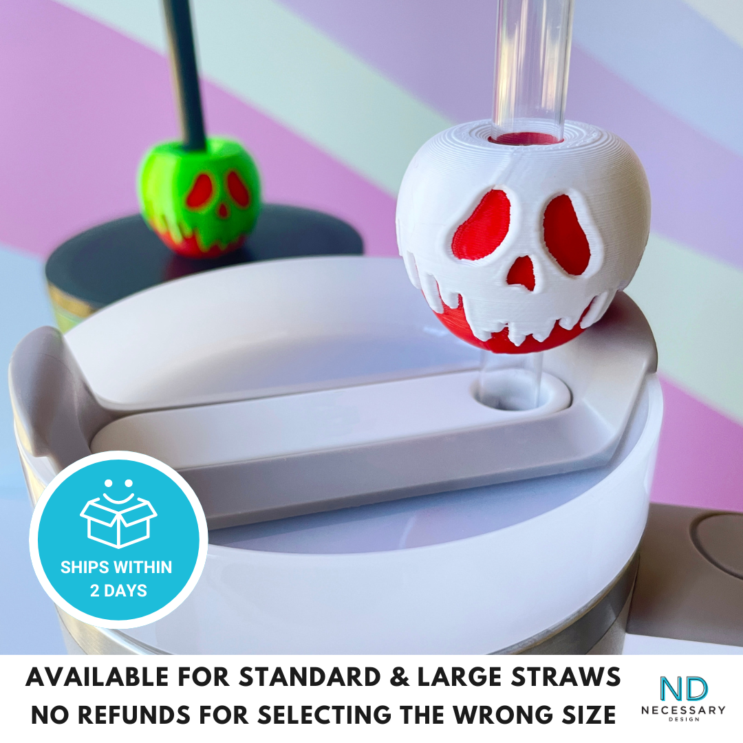 Poison Red Apple Straw Topper – Pick your Color