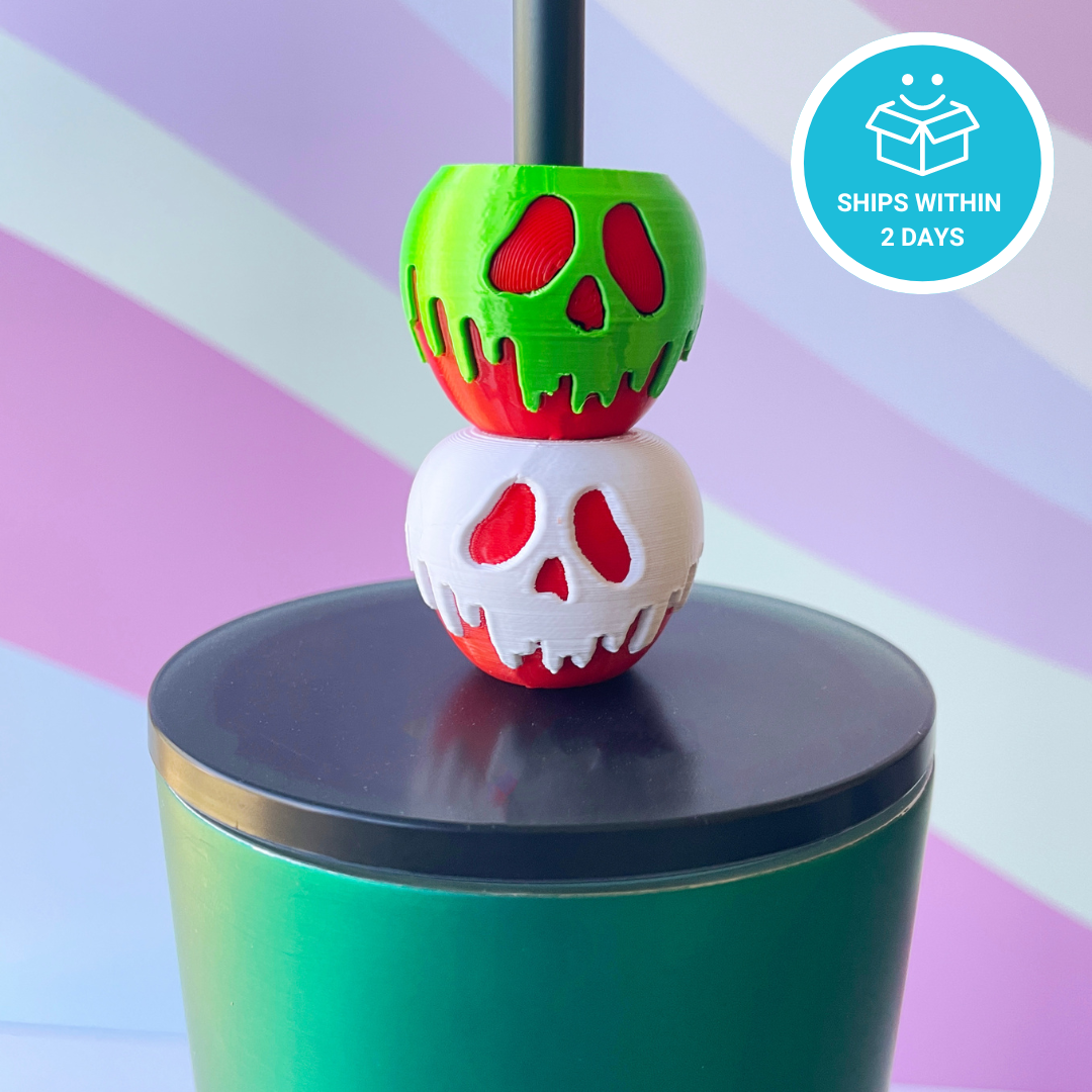 Poison Red Apple Straw Topper – Pick your Color