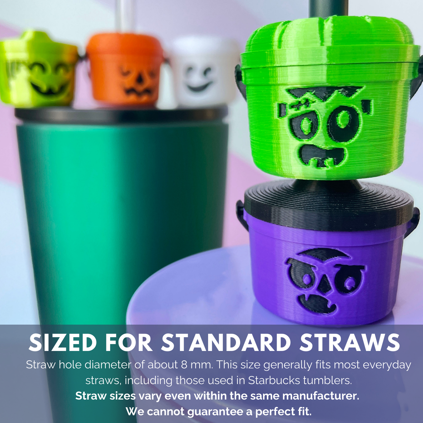 Halloween Buckets for STANDARD Straw Toppers