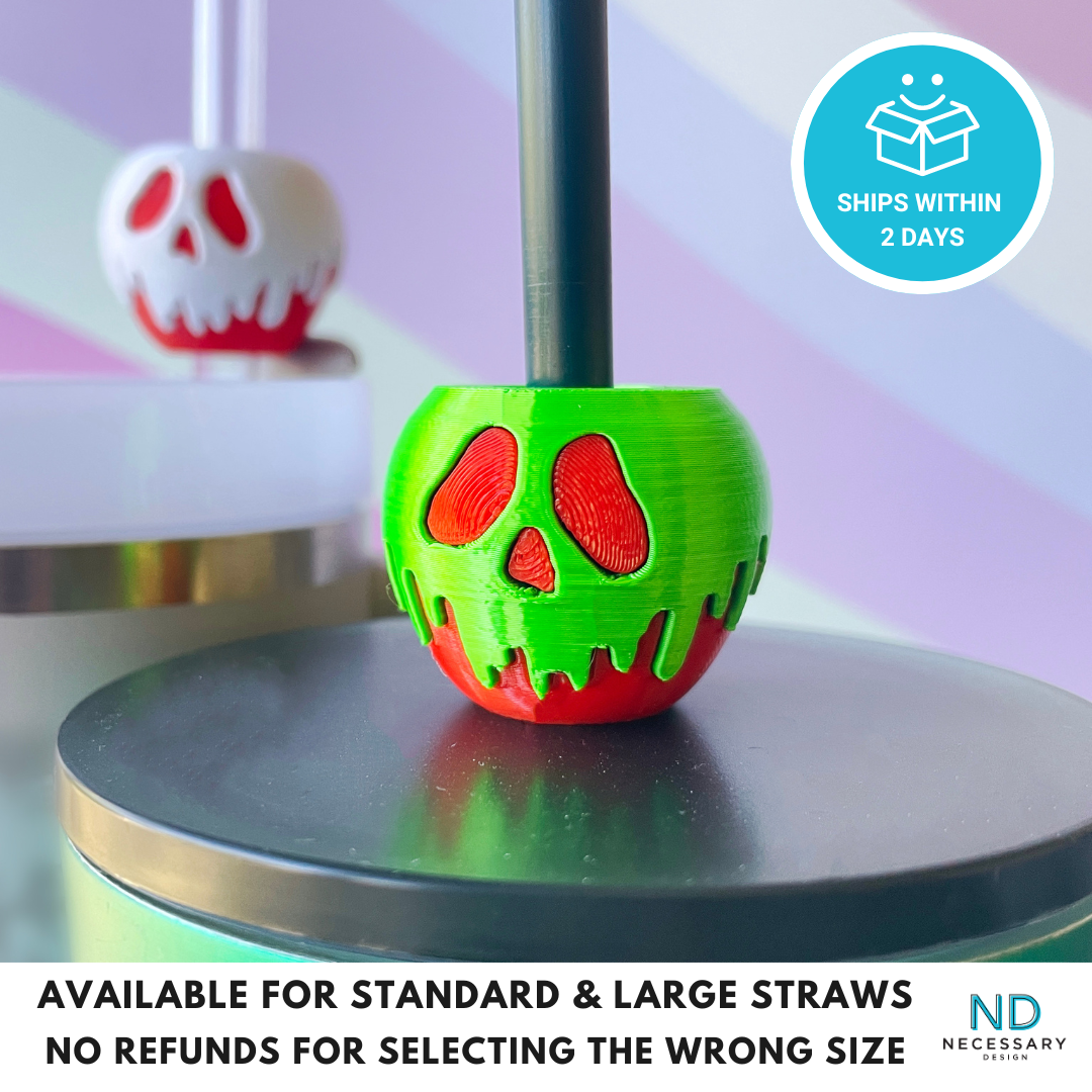 Poison Red Apple Straw Topper – Pick your Color
