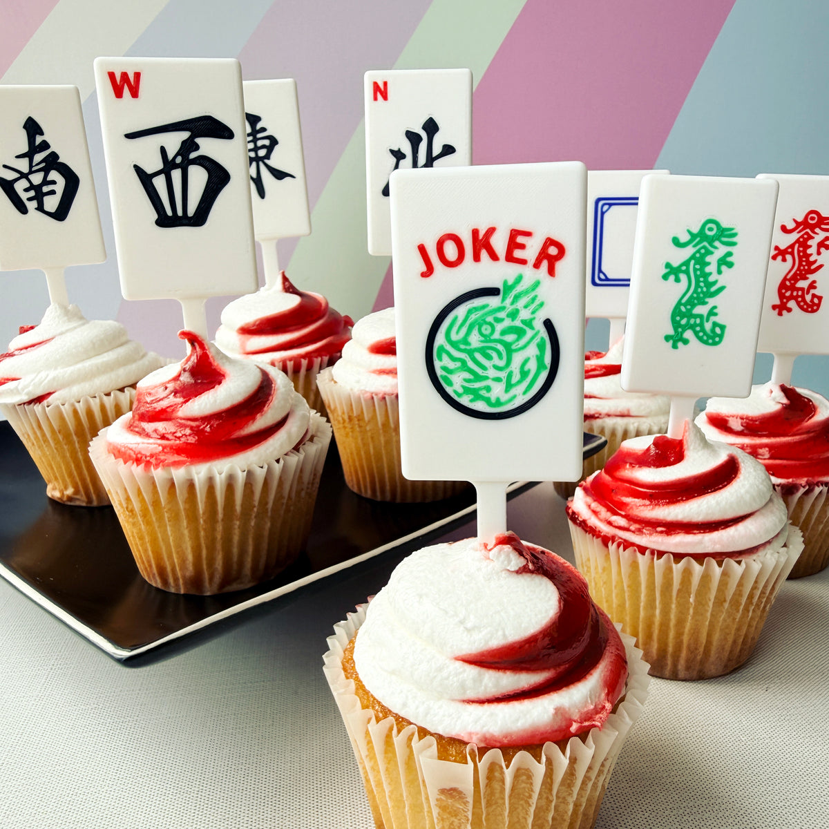 Mahjong Cupcake Toppers (Set of 4 or 8)