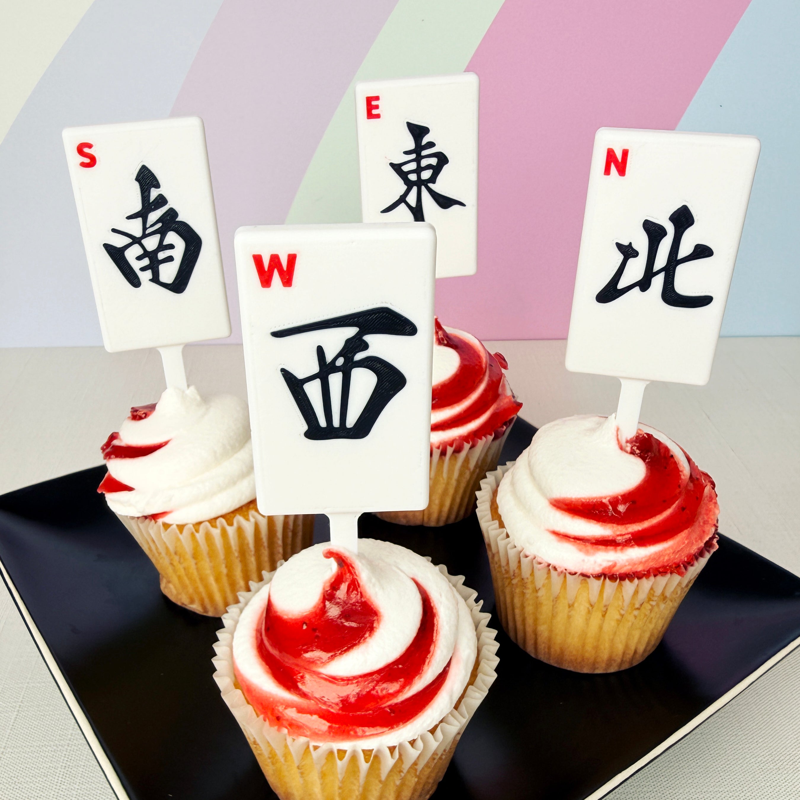 Mahjong Cupcake Toppers (Set of 4 or 8)