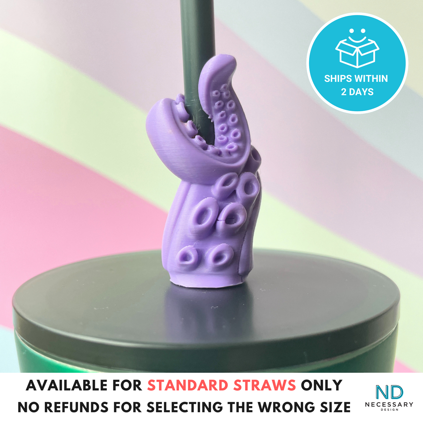 Octopus Tentacle Straw Topper for Standard Straw