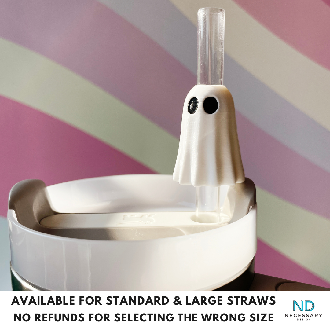 Spooky Ghost Straw Topper for Standard and Large Straw