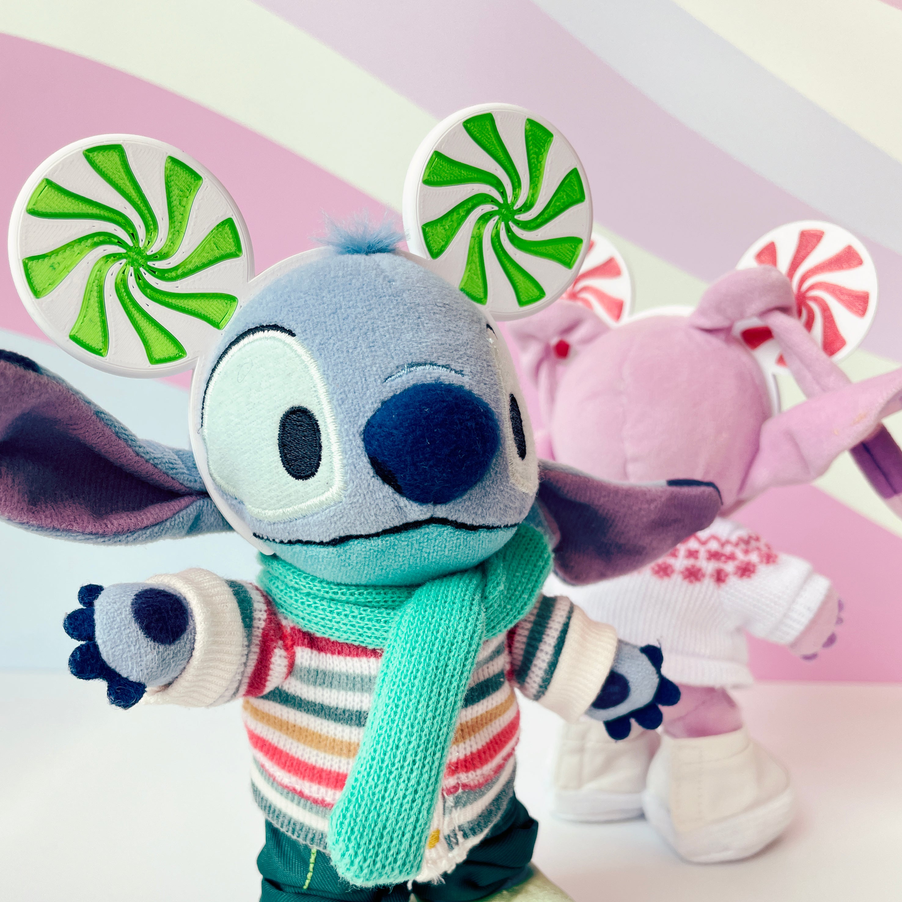 Peppermint Ears Headband for Mini Plush Figures - Holiday Edition