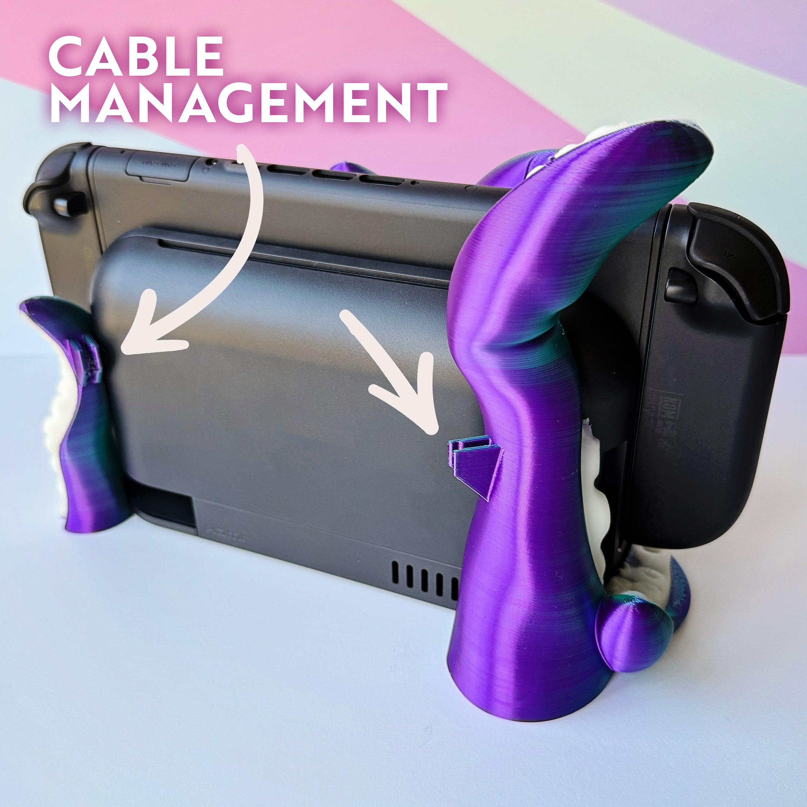 Switch 2 Tentacle Dock Organizer - 3D Printed Controller Stand with Cable Management