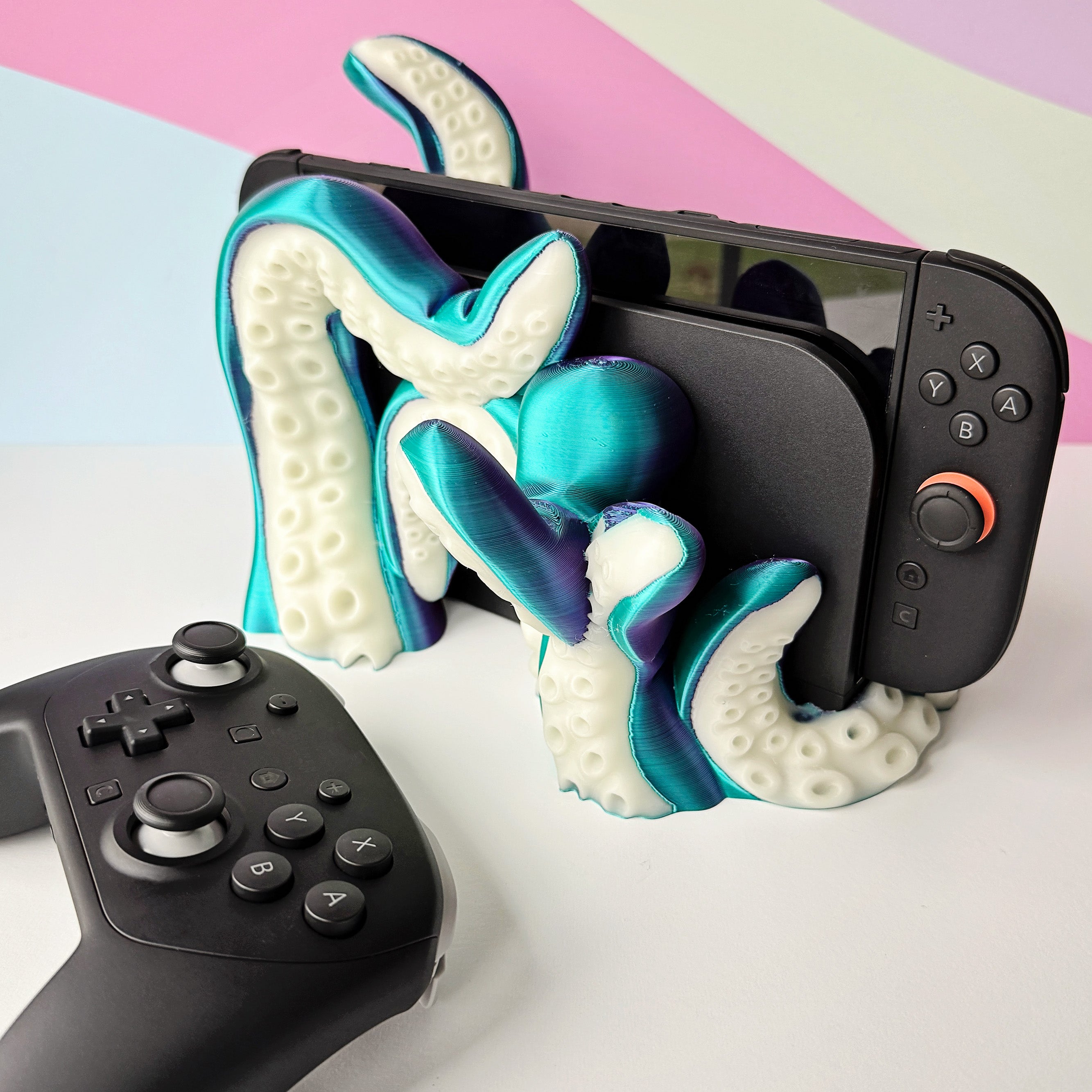 Switch 2 Tentacle Dock Organizer - 3D Printed Controller Stand with Cable Management