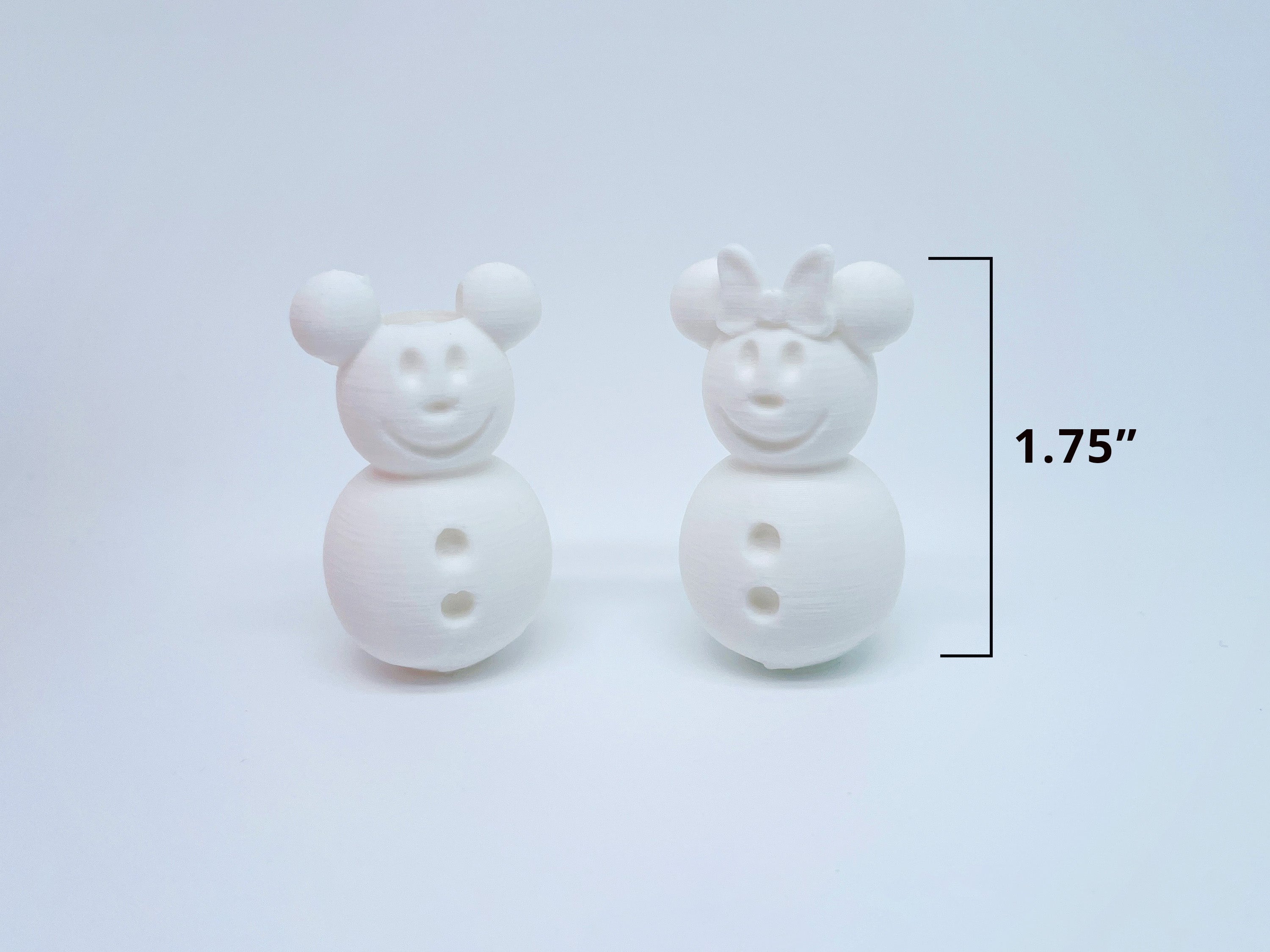 Mouse Snowman Straw Topper Set