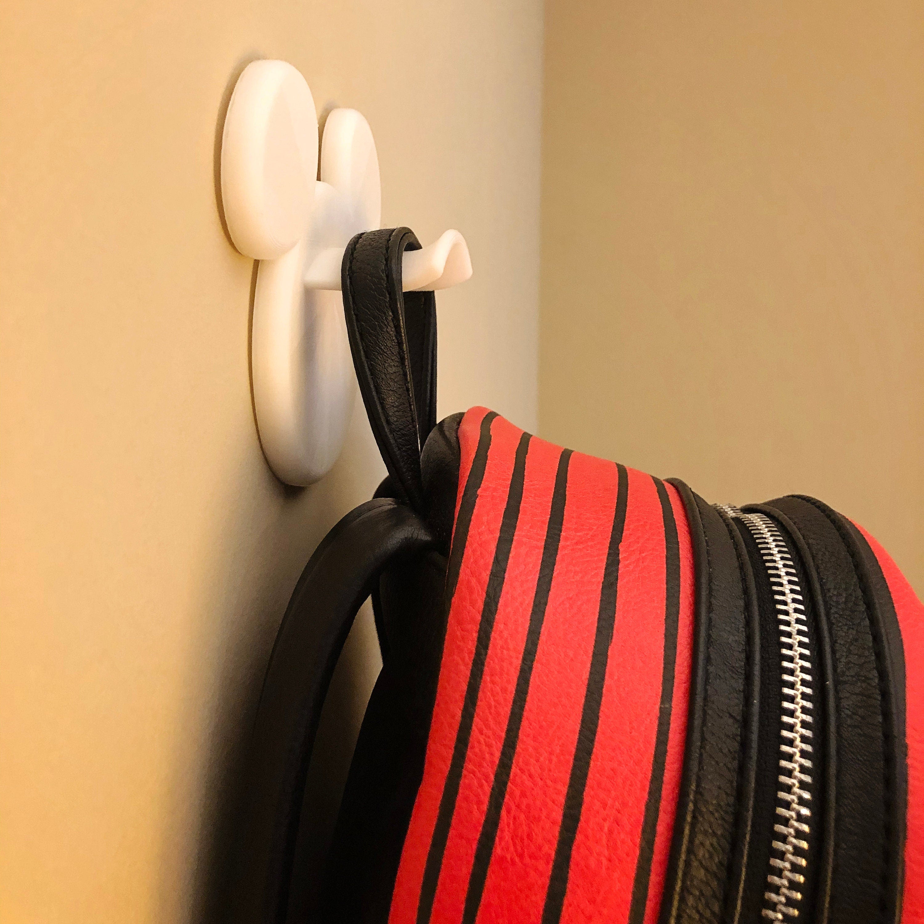 Mouse Head Wall Hook for Backpacks, Hats and Headbands - Flush Mount
