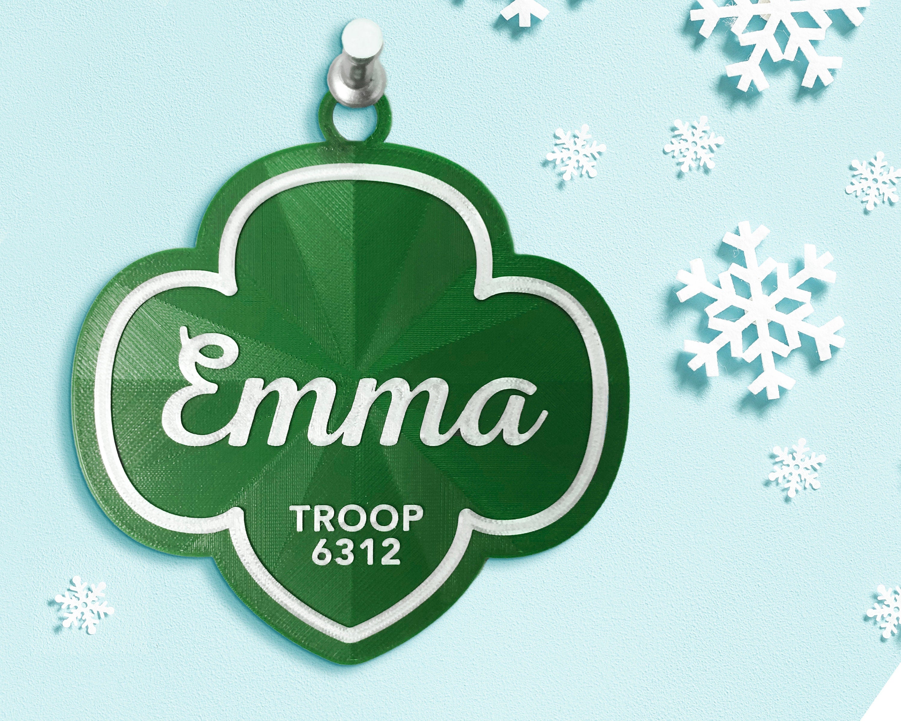 Personalized 3D Printed Trefoil Ornament/Award Medallion