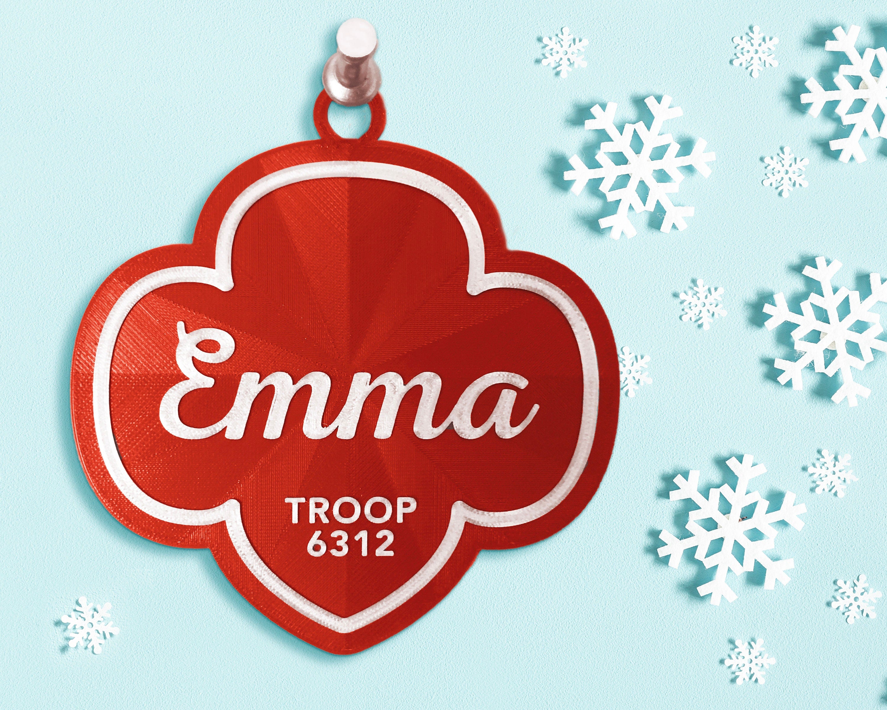Personalized 3D Printed Trefoil Ornament/Award Medallion