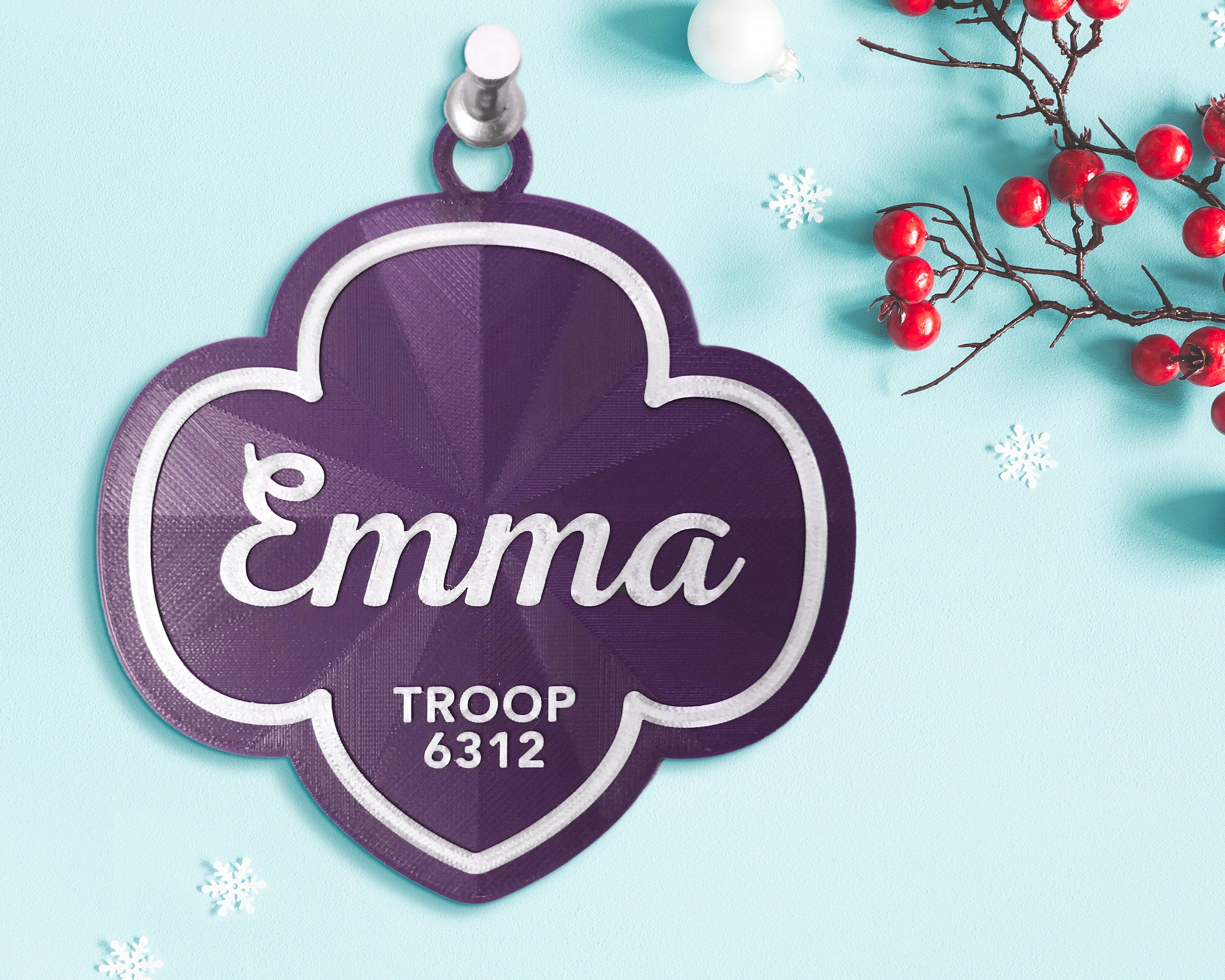 Personalized 3D Printed Trefoil Ornament/Award Medallion